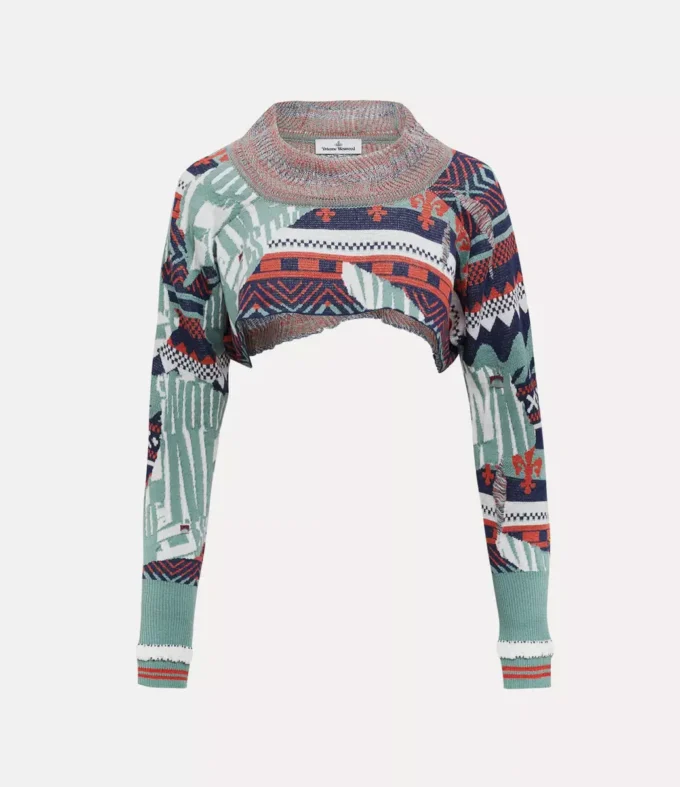 Broken Fair Isle Cropped Top