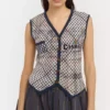 Distressed Tartan Vest