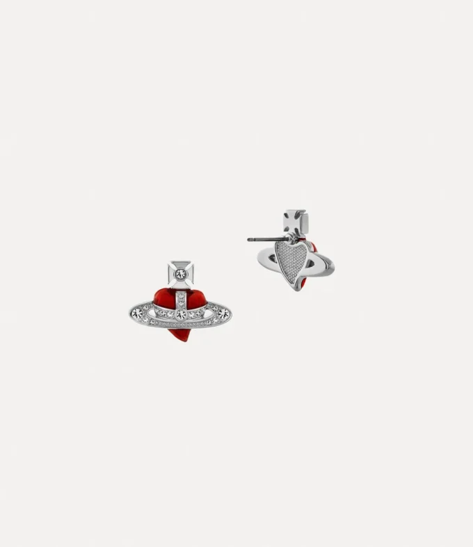 New Diamante Heart Earrings