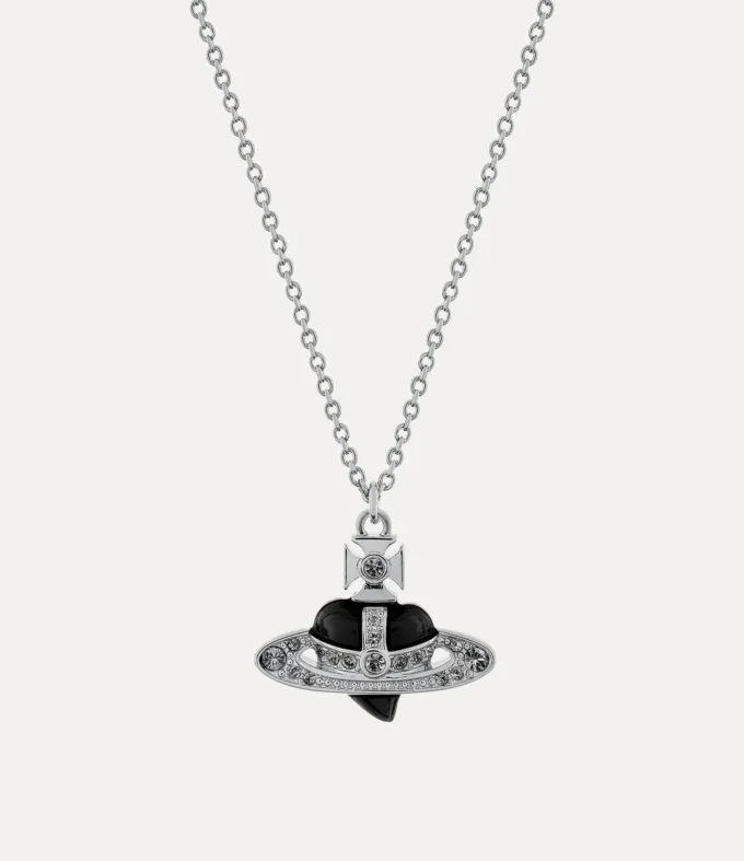 New Diamante Heart Pendant Necklace